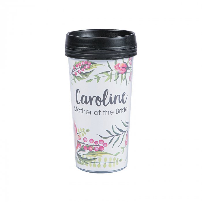 Personalized Floral Travel Mug (1 Piece(s))