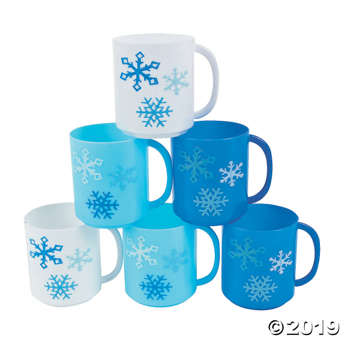 Winter Plastic Mugs (Per Dozen)