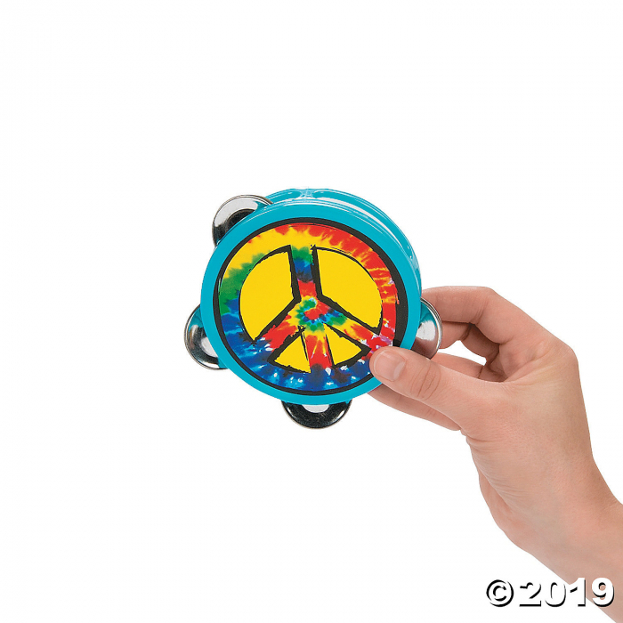 Peace Sign Tambourines (Per Dozen)