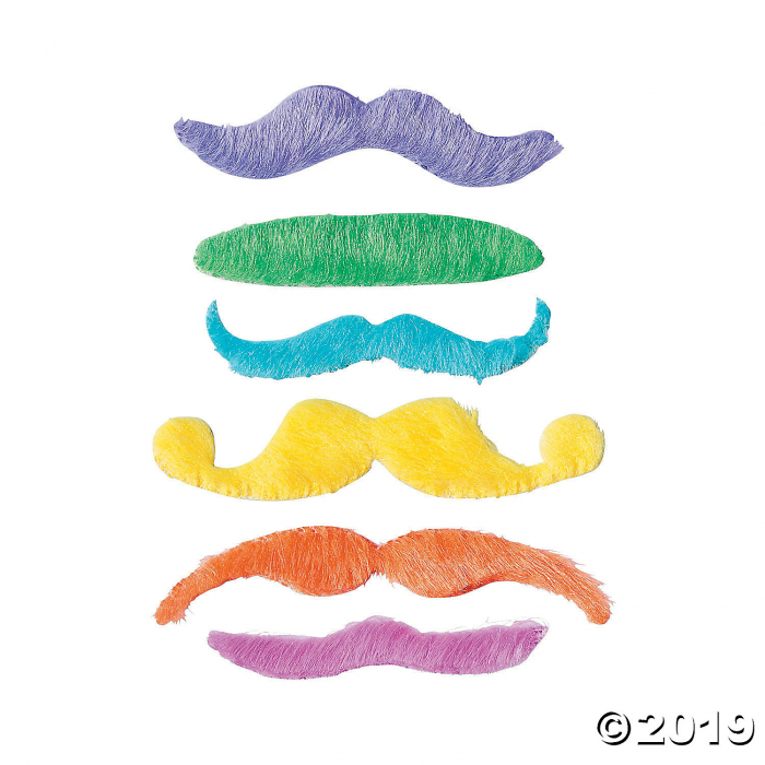 Neon Mustaches (Per Dozen)