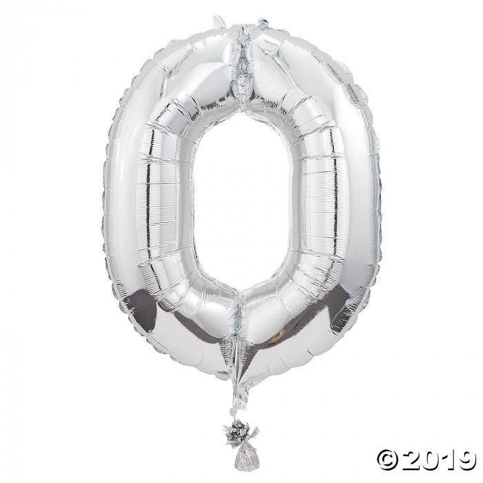 0 Shaped Number Mylar Balloon