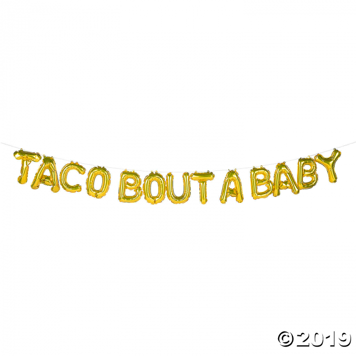 Gold Fiesta Taco Bout A Baby Mylar Balloon Banner (1 Set(s))