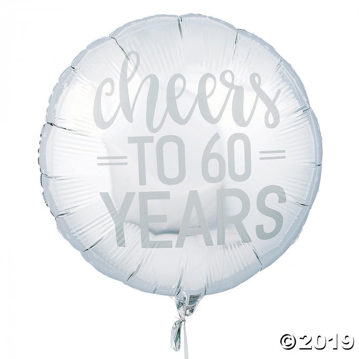 Silver Cheers to 60 Years Mylar Balloon (1 Piece(s))
