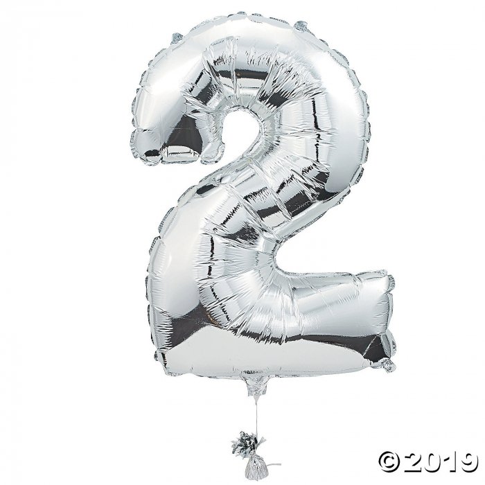 2 Shaped Number Mylar Balloon
