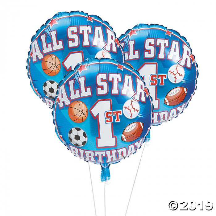 1st Birthday All Star Mylar Balloons (3 Piece(s))