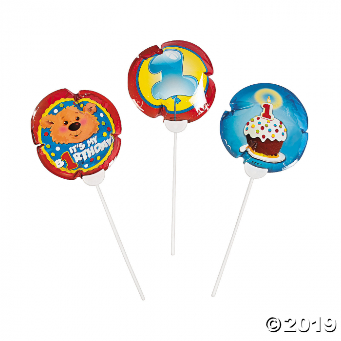 Self-Inflating 1st Birthday Bear Balloons (Per Dozen)