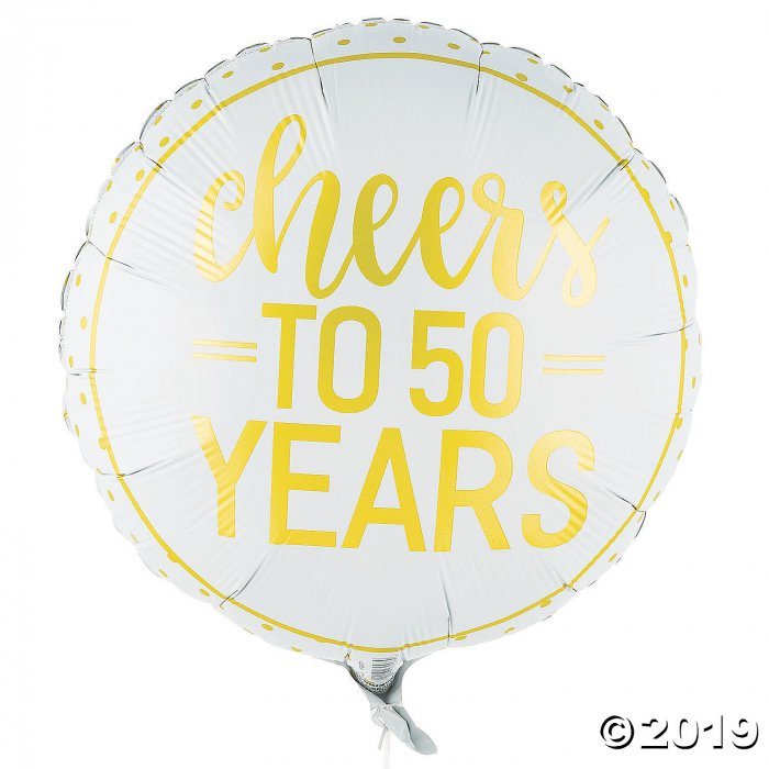 Gold Cheers to 50 Years Mylar Balloon (1 Piece(s))