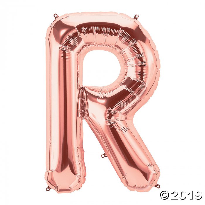 R Rose Gold Letter Mylar Balloon (1 Piece(s))