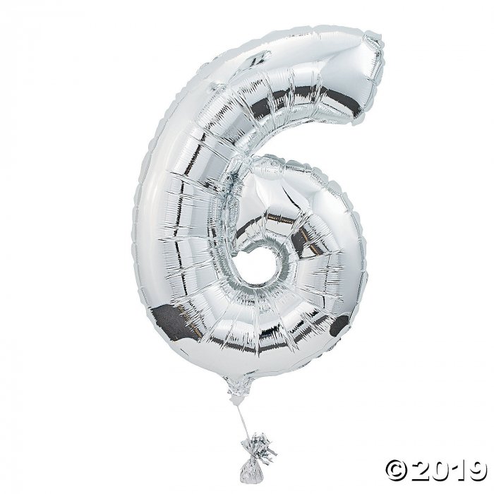 6 Shaped Number Mylar Balloon