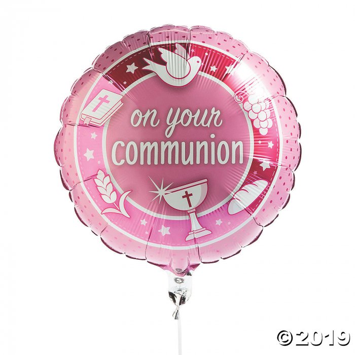 On Your Communion Pink Mylar Balloon (1 Piece(s))