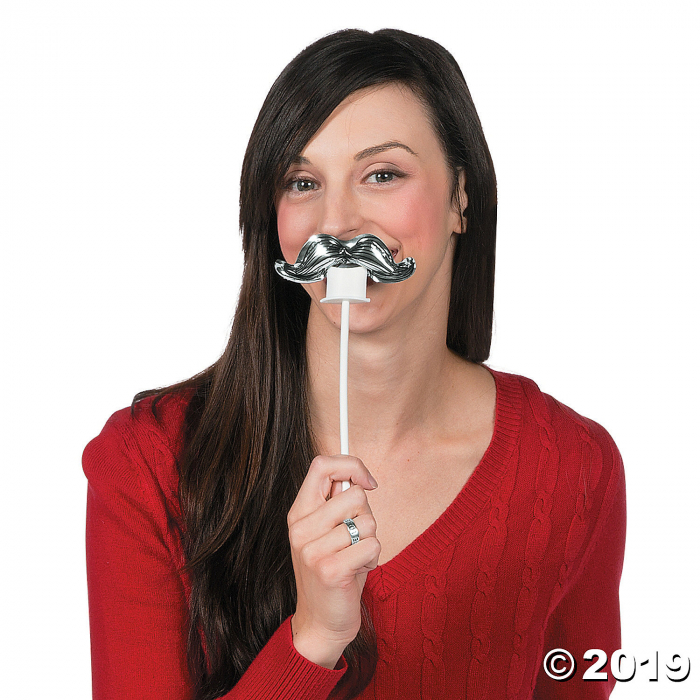 Self-Inflating Mustache Mylar Balloons (Per Dozen)