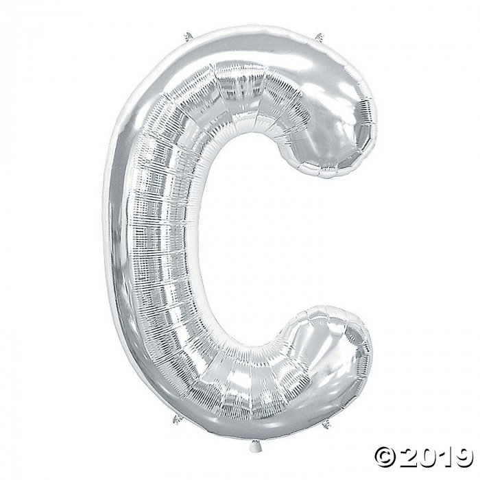 C Silver Letter Mylar Balloon (1 Piece(s))