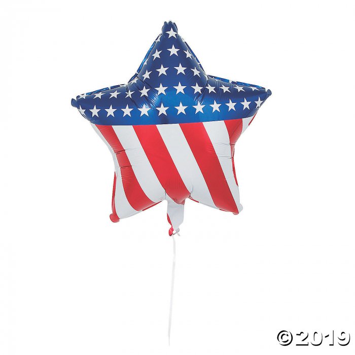Star-Shaped Patriotic Mylar Balloons (Per Dozen)