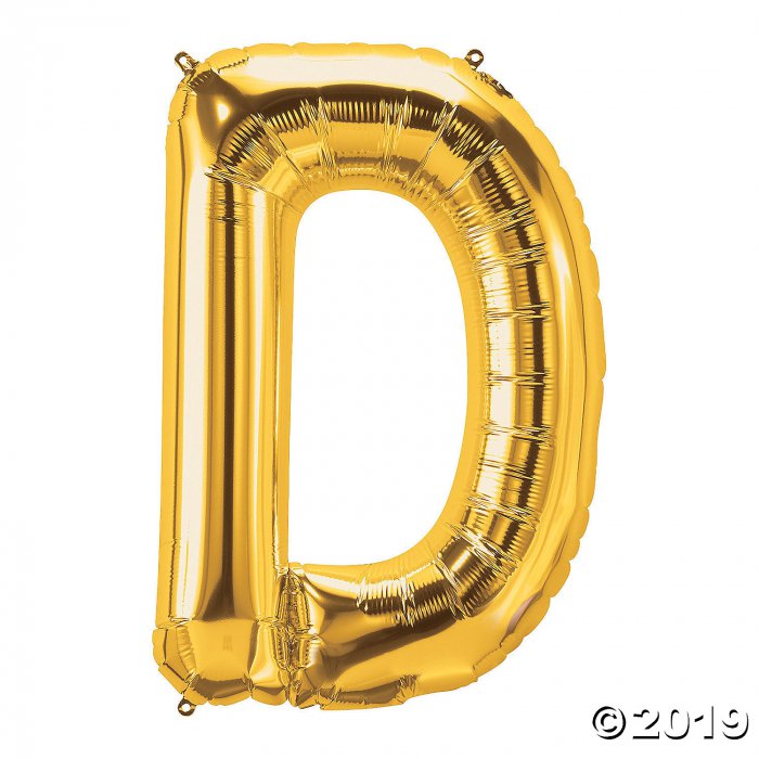 D Gold Letter Mylar Balloon (1 Piece(s))