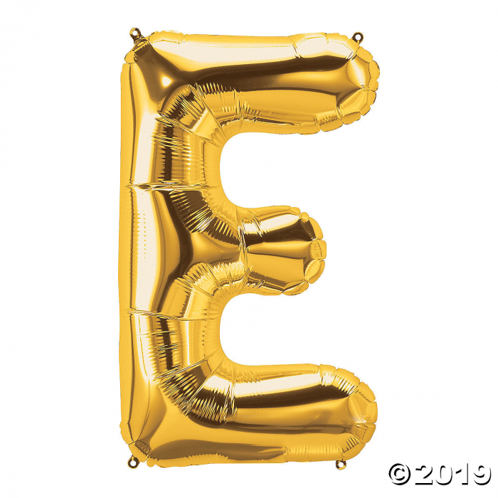 E Gold Letter Mylar Balloon (1 Piece(s))