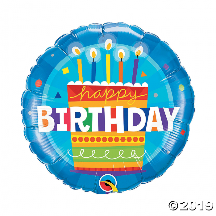 Blue Birthday Cake Mylar Balloon (1 Piece(s))