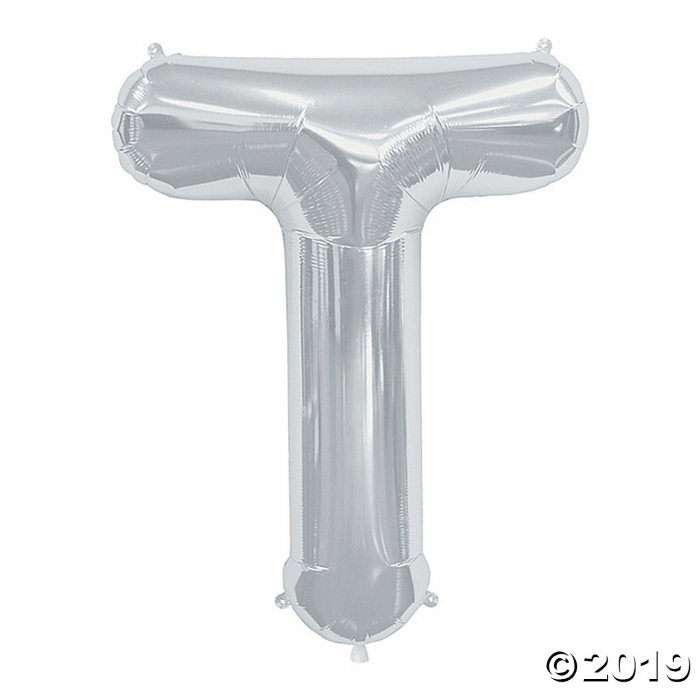 T Silver Letter Mylar Balloon (1 Piece(s))