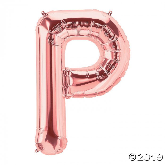 P Rose Gold Letter Mylar Balloon (1 Piece(s))