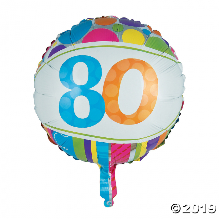 Bright & Bold 80th Birthday Metallic 18" Mylar Balloon (1 Piece(s))