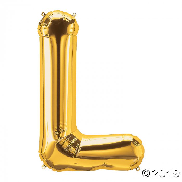 L Gold Letter Mylar Balloon (1 Piece(s))