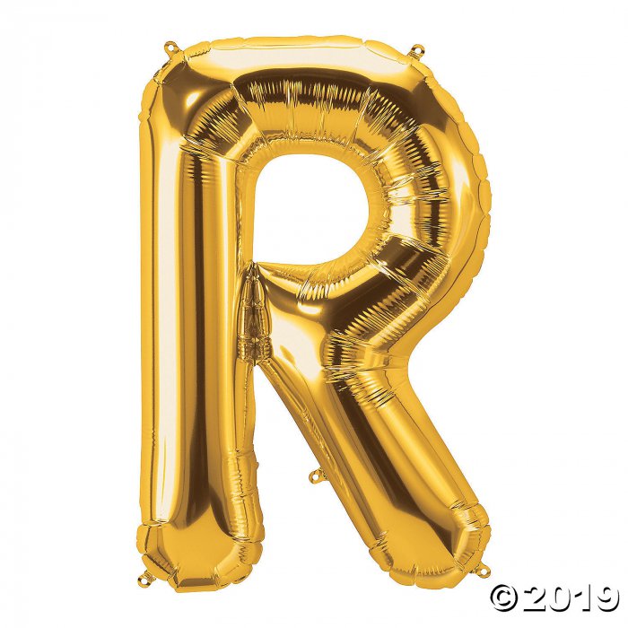 R Gold Letter Mylar Balloon (1 Piece(s))
