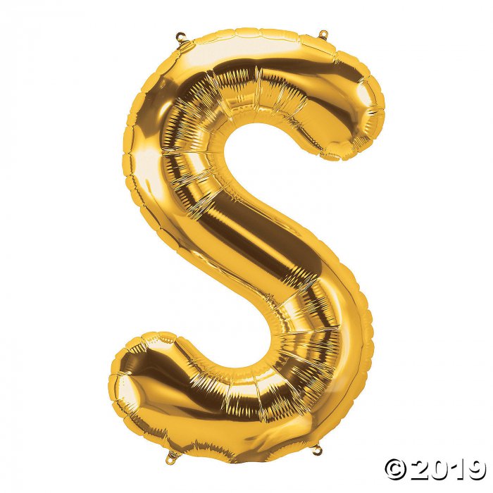 S Gold Letter Mylar Balloon (1 Piece(s))