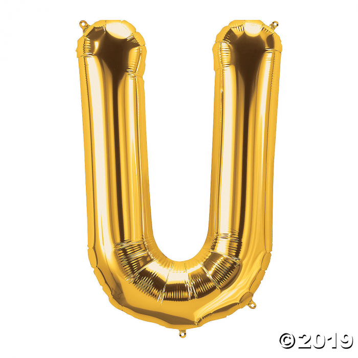 U Gold Letter Mylar Balloon (1 Piece(s))