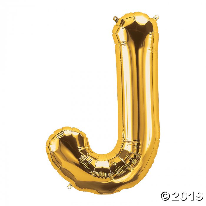 J Gold Letter Mylar Balloon (1 Piece(s))