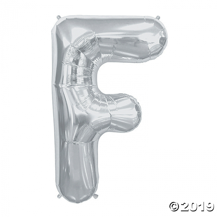 F Silver Letter Mylar Balloon (1 Piece(s))