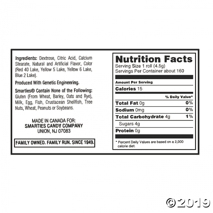 Mini Smarties® Hard Candy Rolls (160 Piece(s))