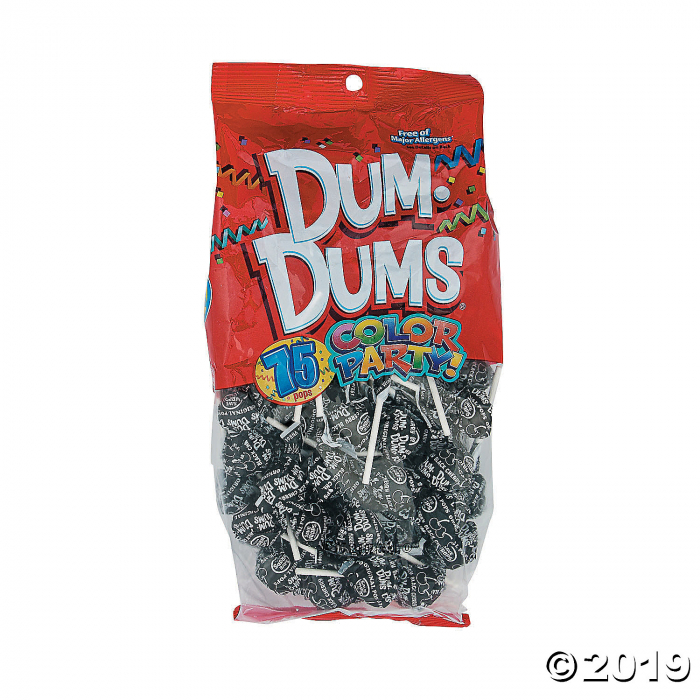 Black Dum Dums® Solid Color Lollipops (75 Piece(s))