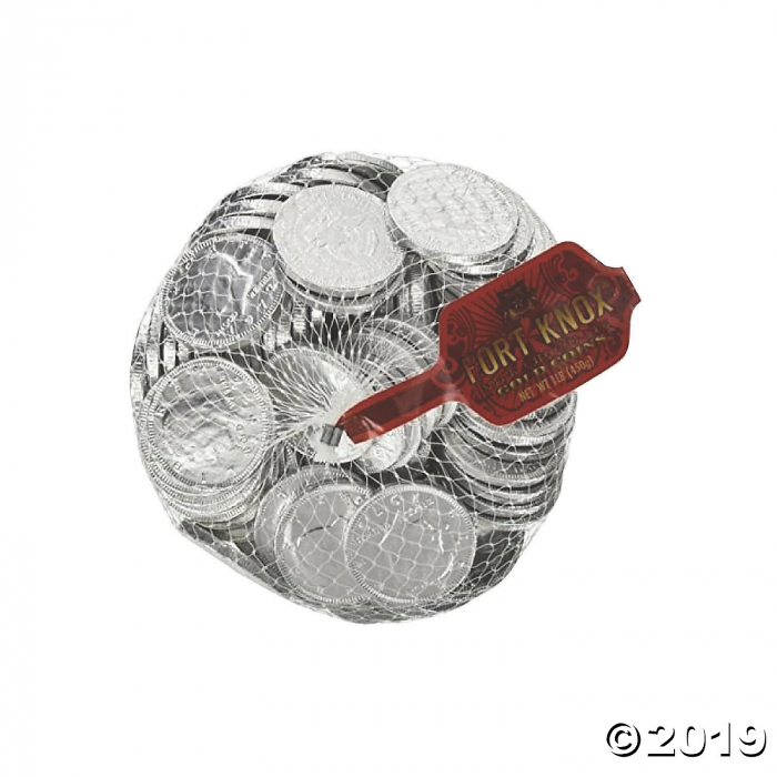 Bulk Fort Knox Silver Chocolate Coins - 6 Bags (480 Piece(s))