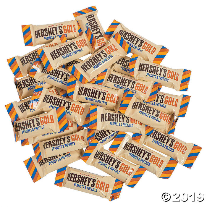 Hershey's Gold Miniatures Peanut & Pretzels Chocolate Candy Classic Bag, 10  Oz. 