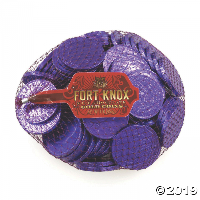 Bulk Fort Knox Purple Chocolate Coins - 6 Bags (480 Piece(s))
