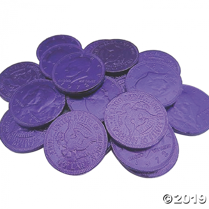 Bulk Fort Knox Purple Chocolate Coins - 6 Bags (480 Piece(s))
