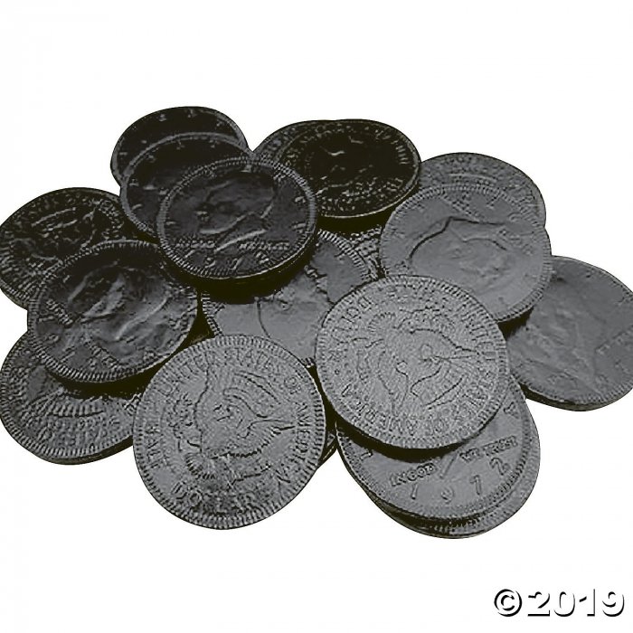 Bulk Fort Knox Black Chocolate Coins - 6 Bags (480 Piece(s))