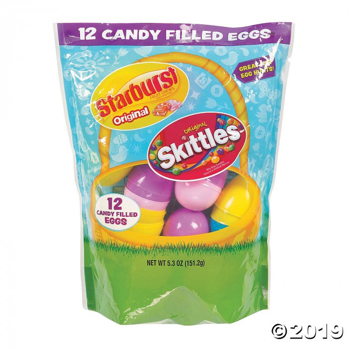 Skittles® & Starburst® Filled Plastic Easter Eggs (Per Dozen)