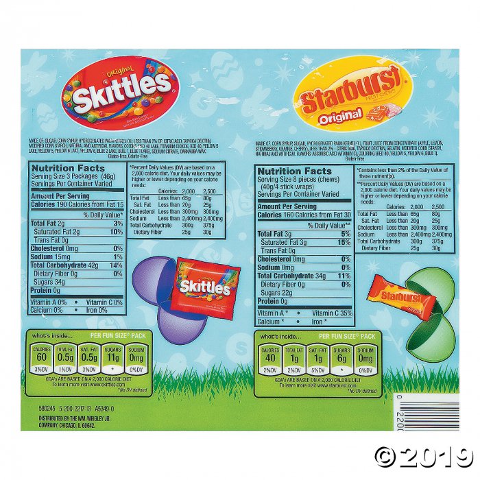 Skittles® & Starburst® Filled Plastic Easter Eggs (Per Dozen)