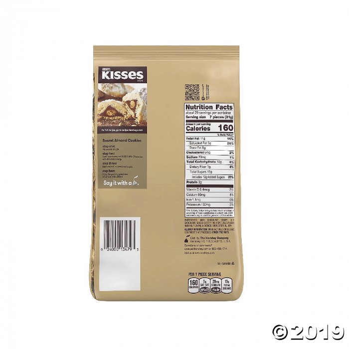 Bulk Hershey's Kisses Chocolate Candy With Almonds - 9 Bags (2016 Piece(s))