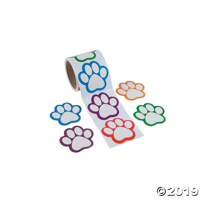 Paw Print Name Tags/Labels (1 Roll(s))