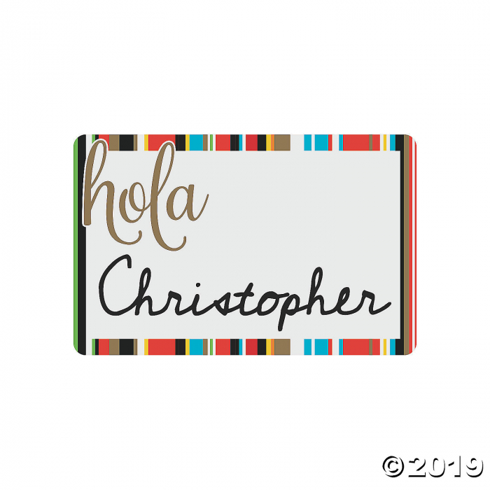 Fiesta Hola Sarape Print Name Tags (1 Roll(s))