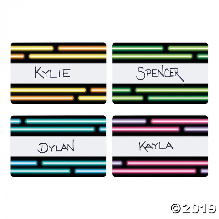 Neon Lights Name Tags/Labels (1 Roll(s))