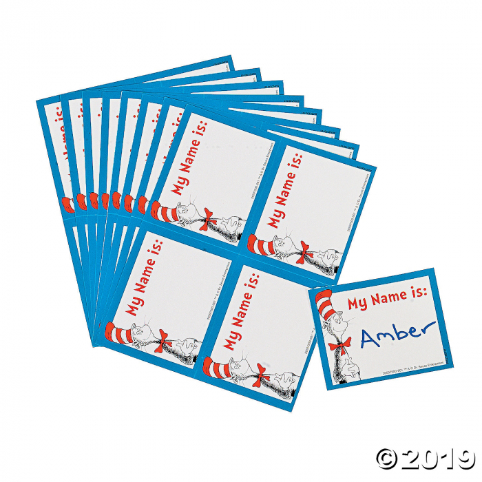 40 Dr. Seuss the Cat in the Hat Name Tags (10 Sheet(s))