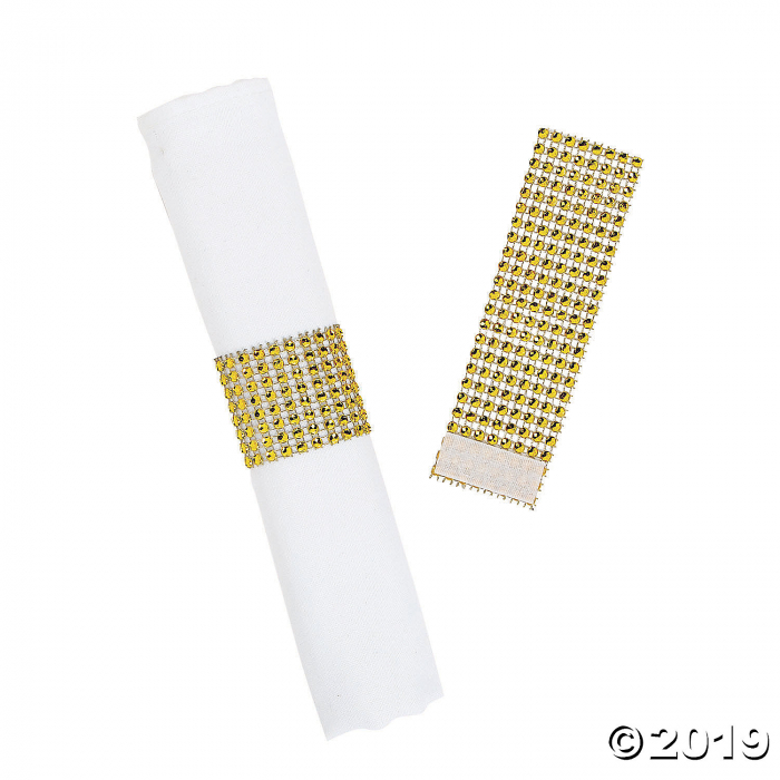 Gold Rhinestone Napkin Rings (25 Piece(s))