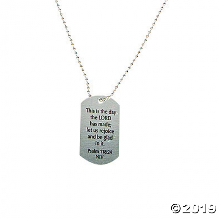 Religious Sayings Dog Tag Necklaces (Per Dozen)