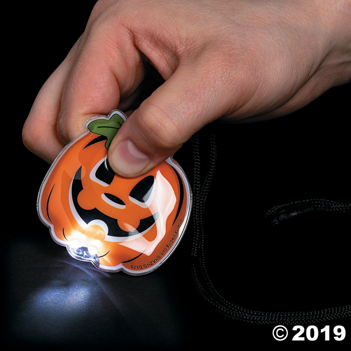 Light-Up Jack-O'-Lantern Necklaces (Per Dozen)