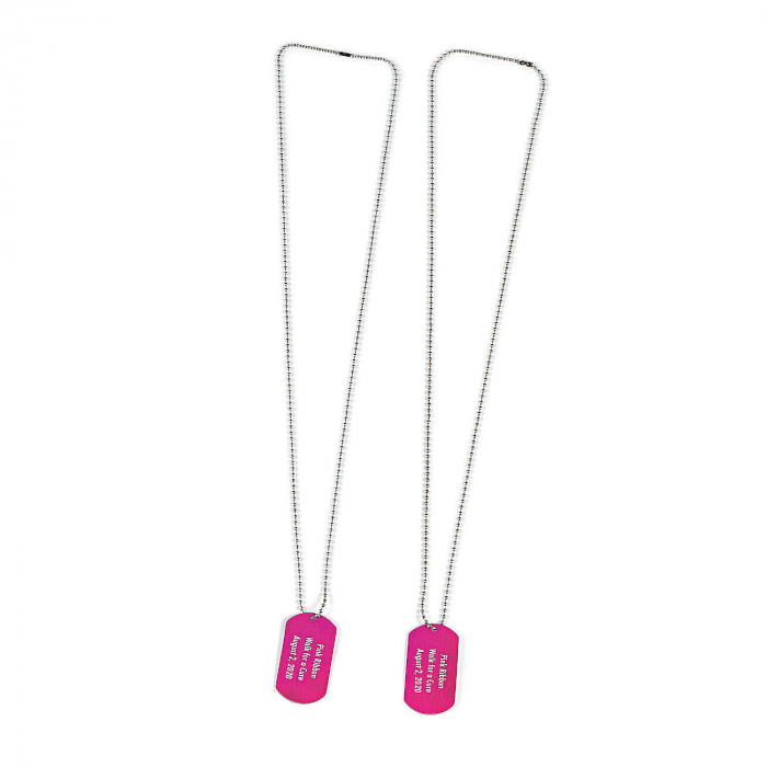Personalized Pink Dog Tags (Per Dozen)