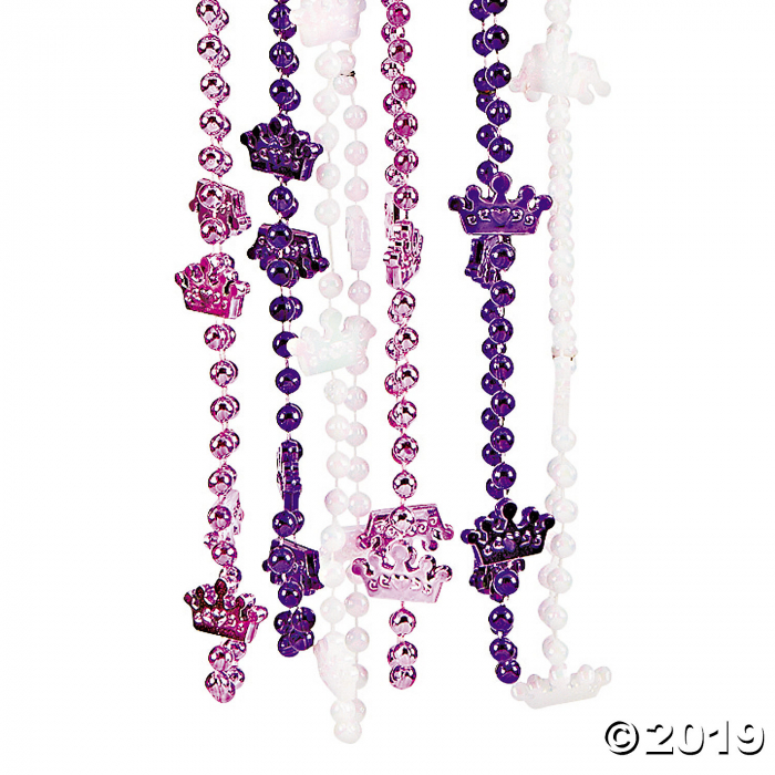 Princess Crown Bead Necklaces (Per Dozen)
