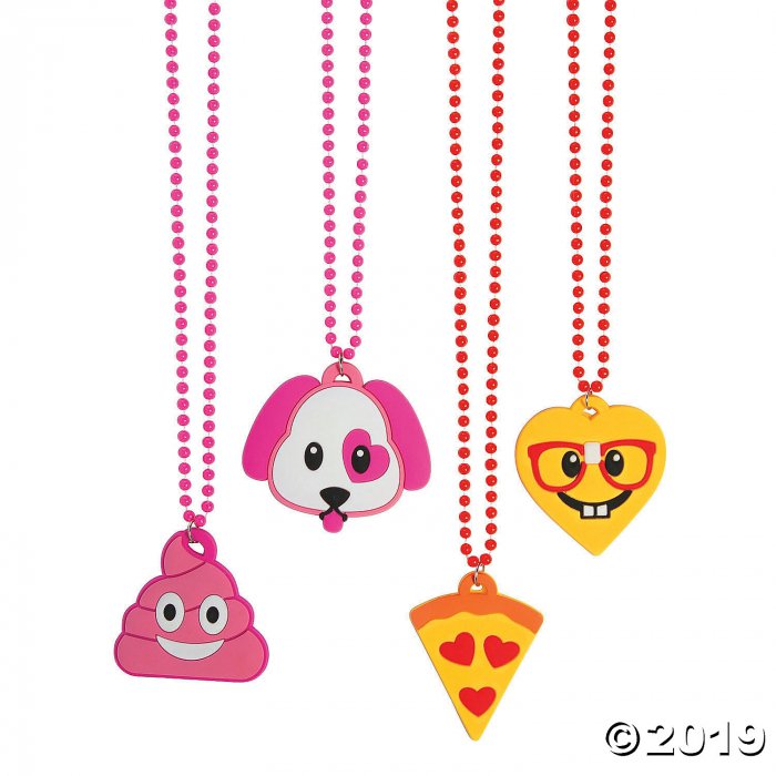 Valentine Emoji Necklaces (Per Dozen)