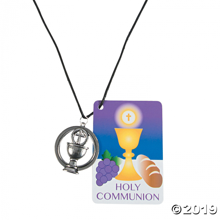 First Communion Necklaces with Card (Per Dozen)